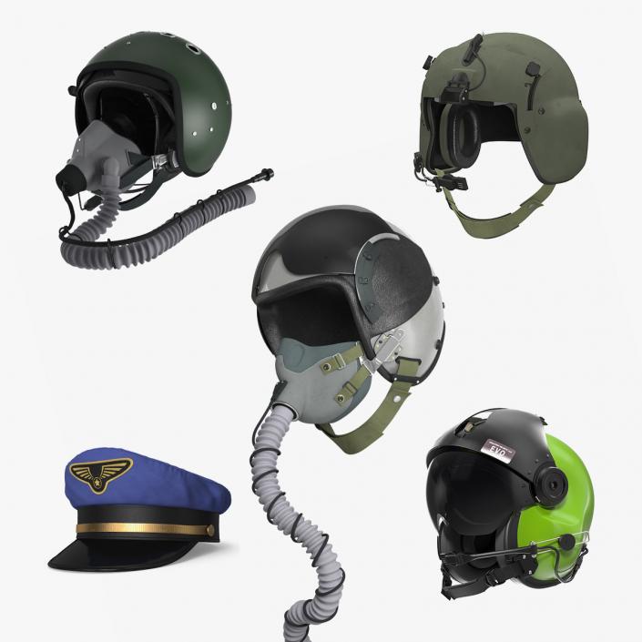 3D Pilot Hats Collection 2 model