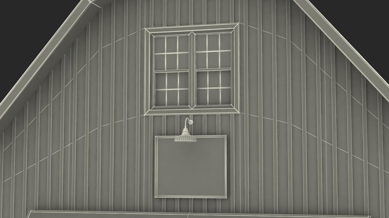 Traditional American Red Barn 3D model