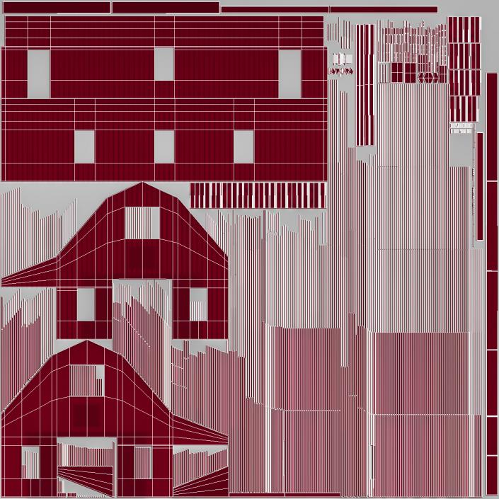 Traditional American Red Barn 3D model