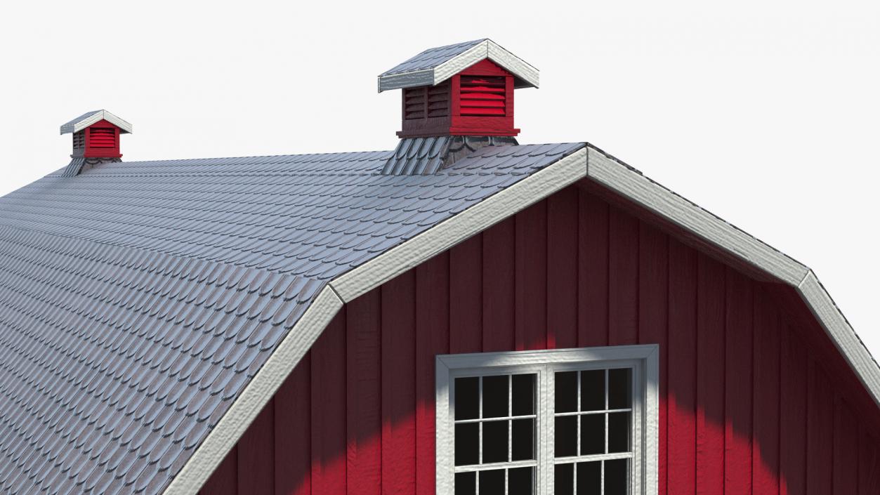 Traditional American Red Barn 3D model