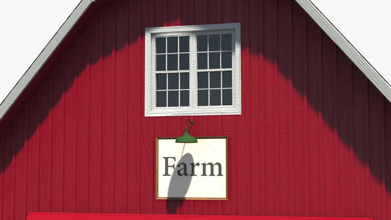 Traditional American Red Barn 3D model