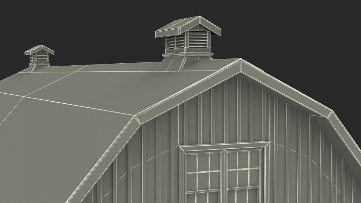 Traditional American Red Barn 3D model