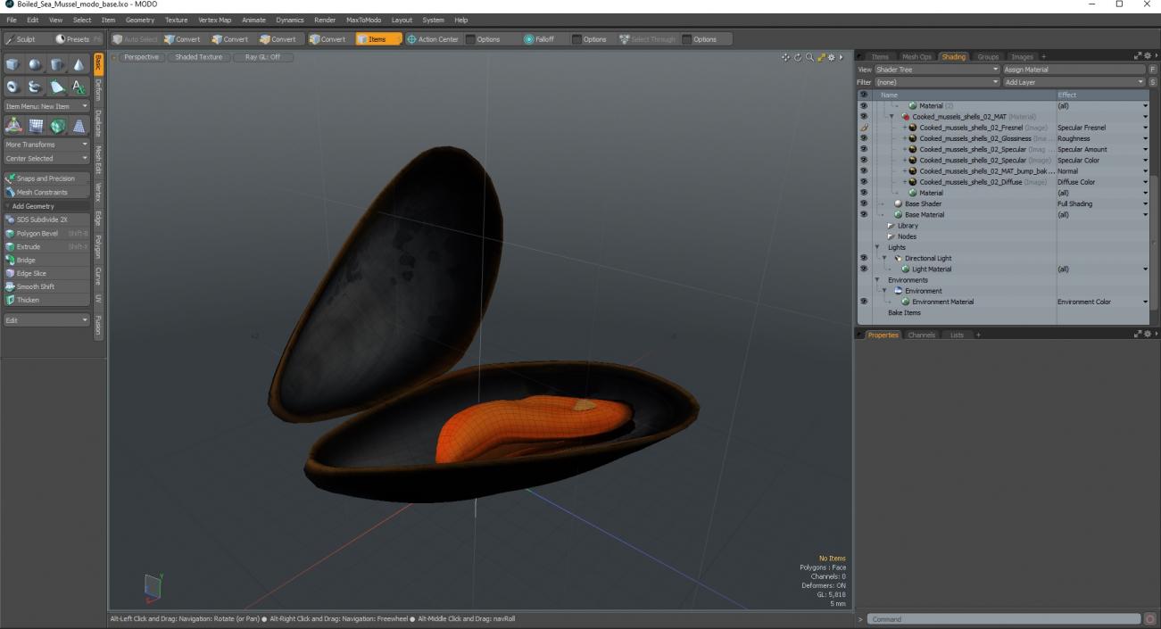 Boiled Sea Mussel 2 3D model