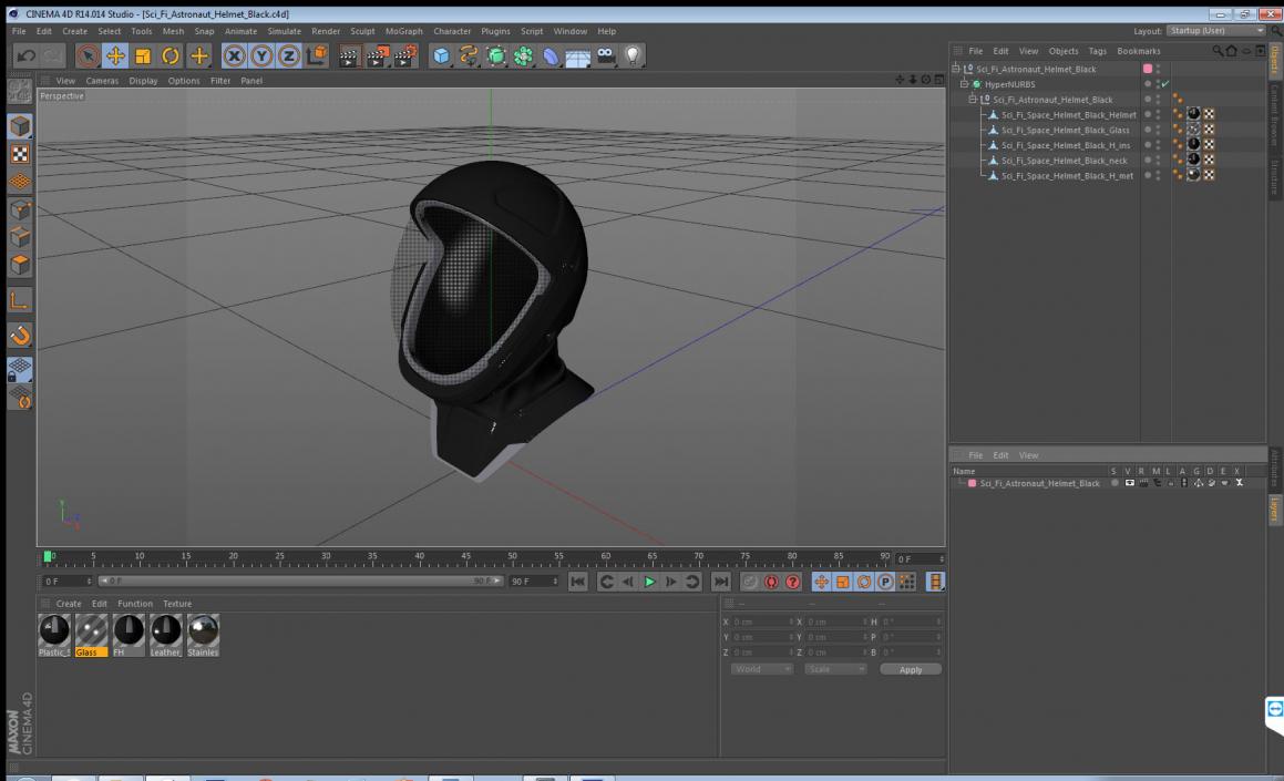 Sci Fi Astronaut Helmet Black 3D model