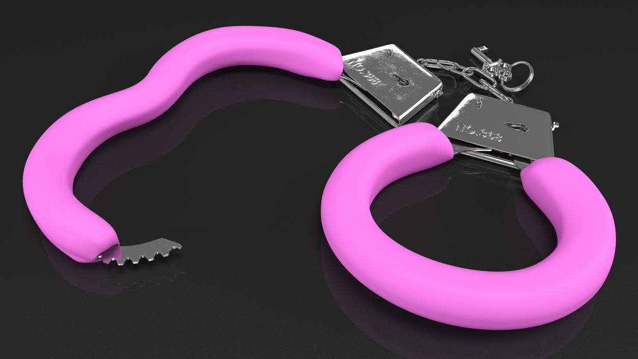 3D Unfastened Steel Pink Handcuffs