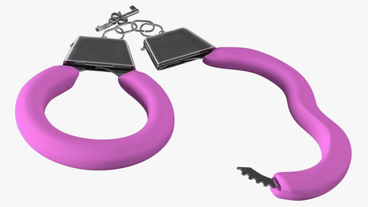 3D Unfastened Steel Pink Handcuffs