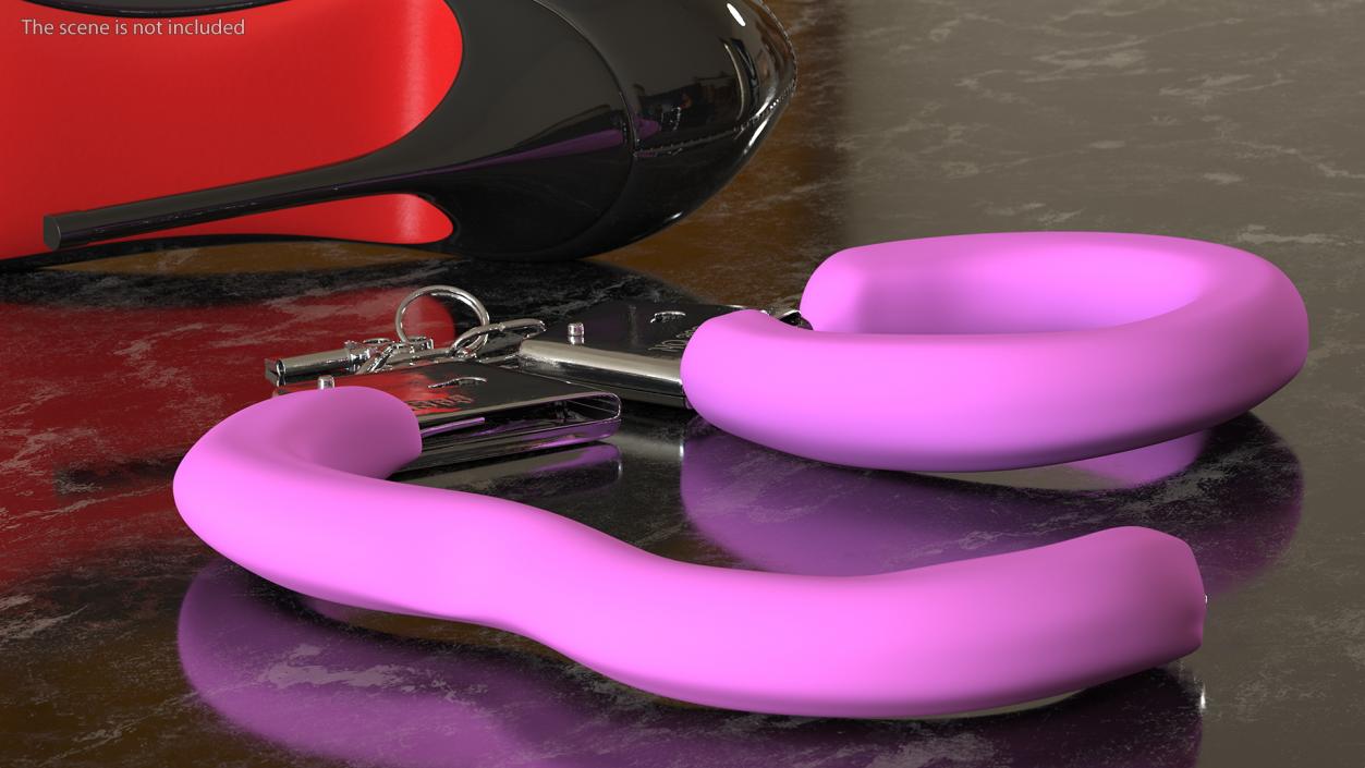 3D Unfastened Steel Pink Handcuffs