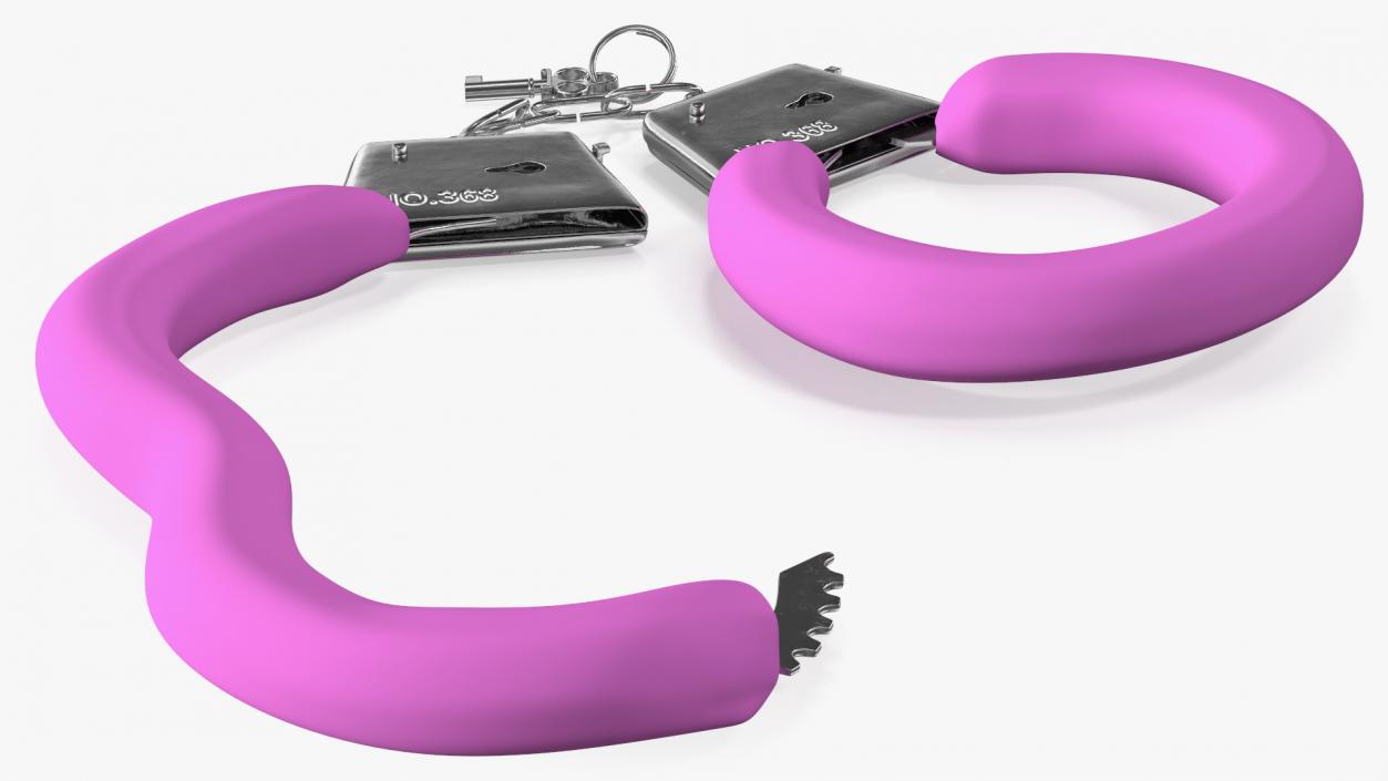 3D Unfastened Steel Pink Handcuffs