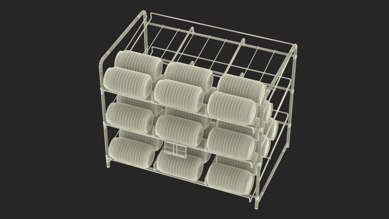 3D Beverage Organizer with CocaCola Cans and Price Label model