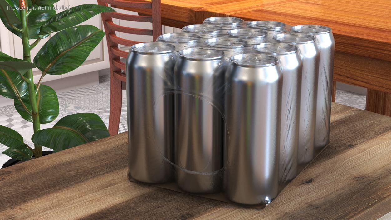 Aluminium Can 500ml 12pcs Transparent Pack 3D