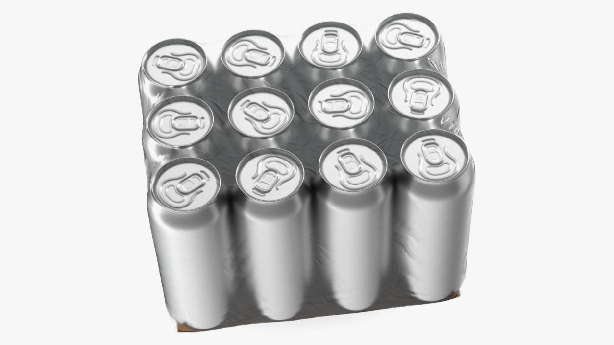 Aluminium Can 500ml 12pcs Transparent Pack 3D