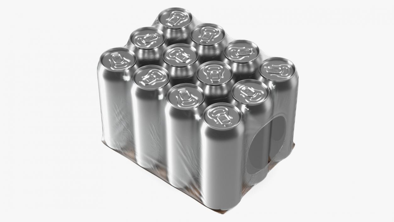 Aluminium Can 500ml 12pcs Transparent Pack 3D