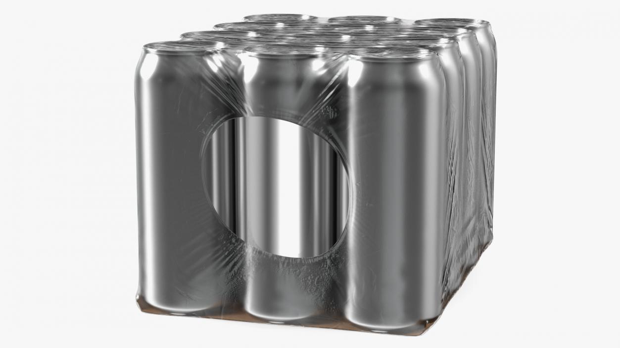 Aluminium Can 500ml 12pcs Transparent Pack 3D