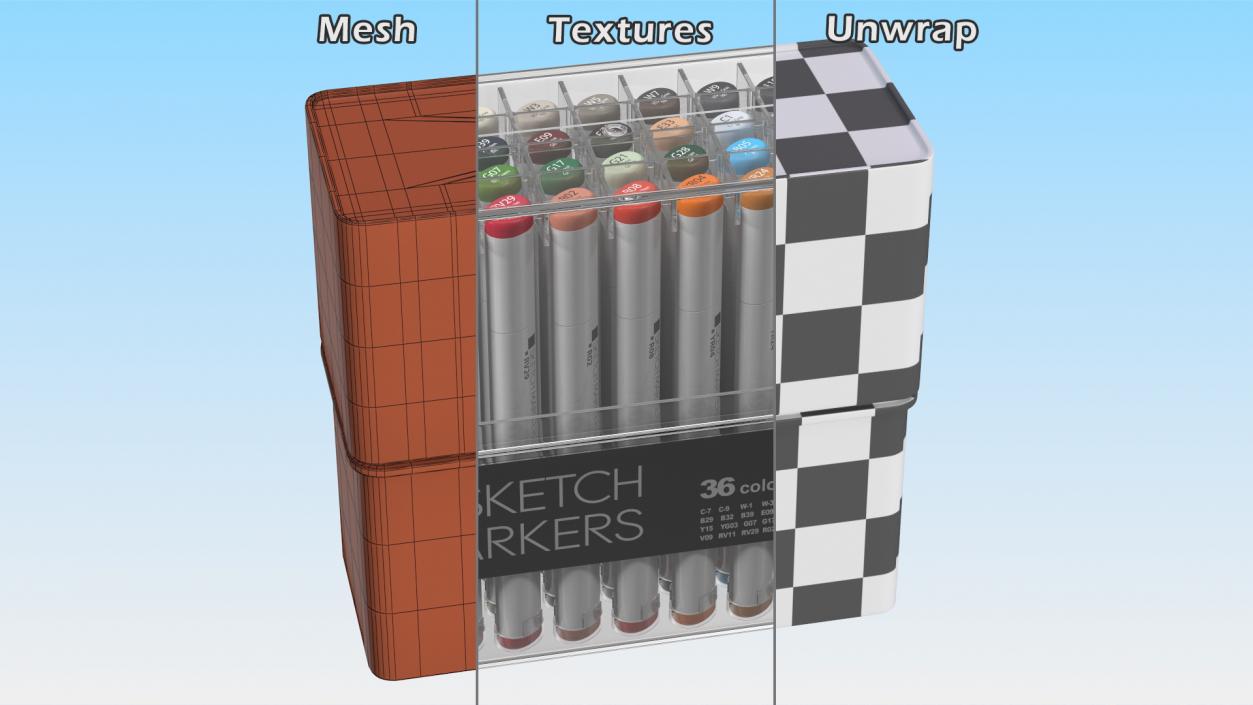 Generic Sketch Marker 36 Pack 3D model