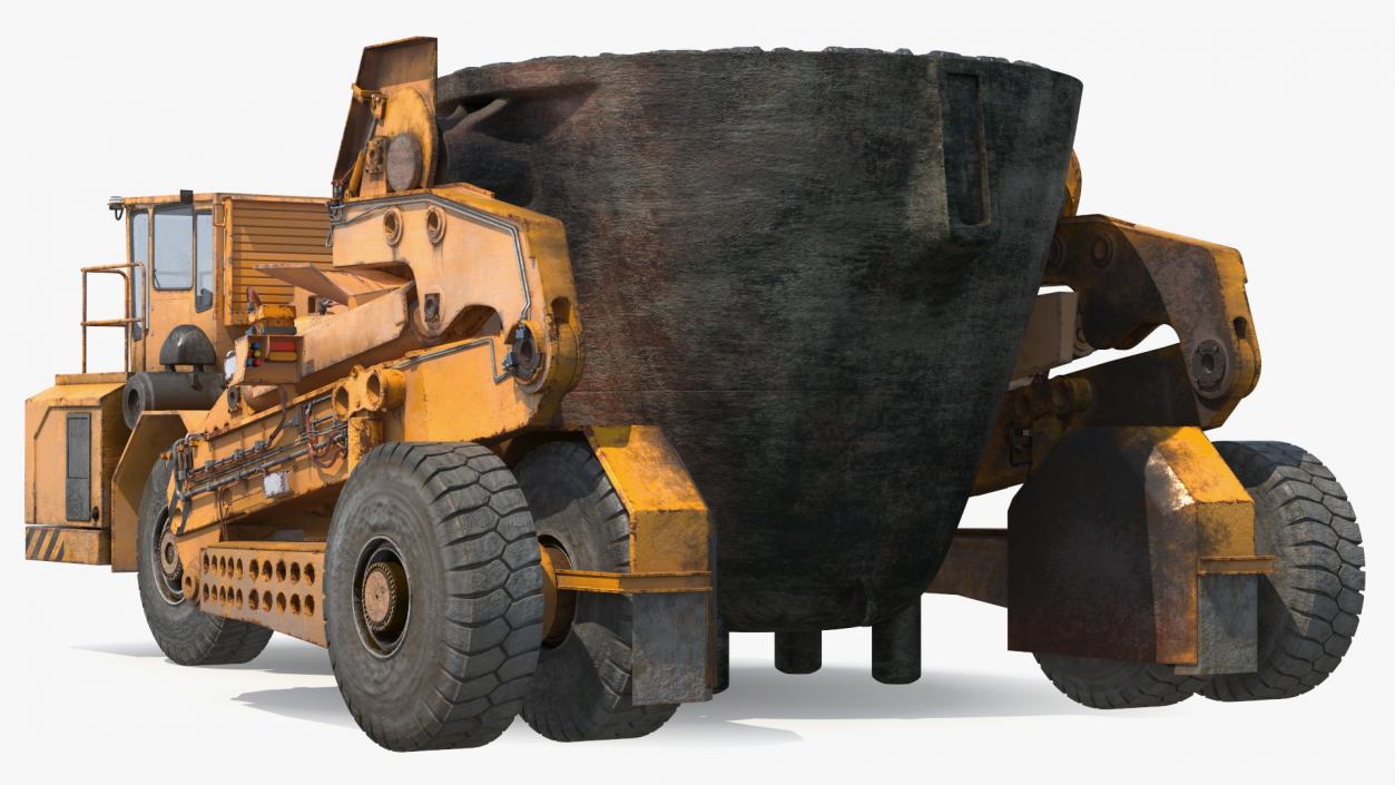 3D Slag Pot Carrier Used Rigged model