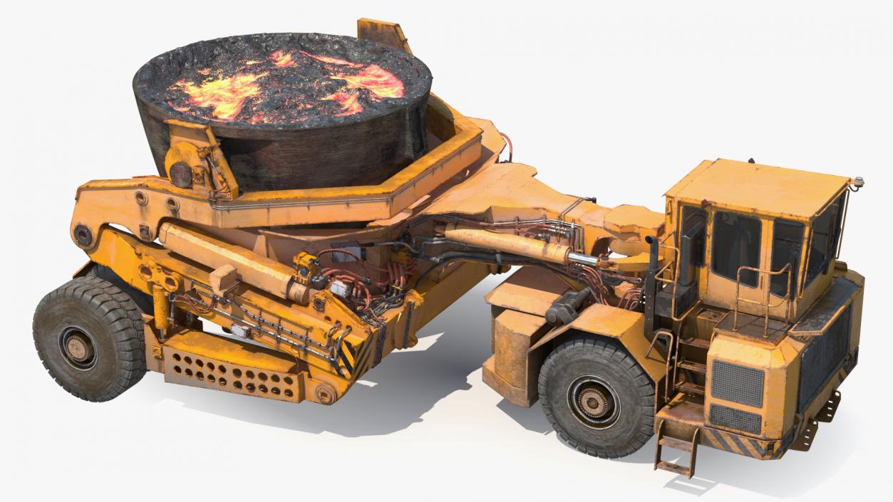 3D Slag Pot Carrier Used Rigged model