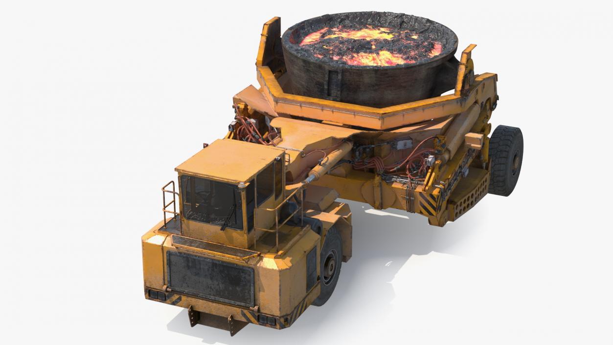 3D Slag Pot Carrier Used Rigged model