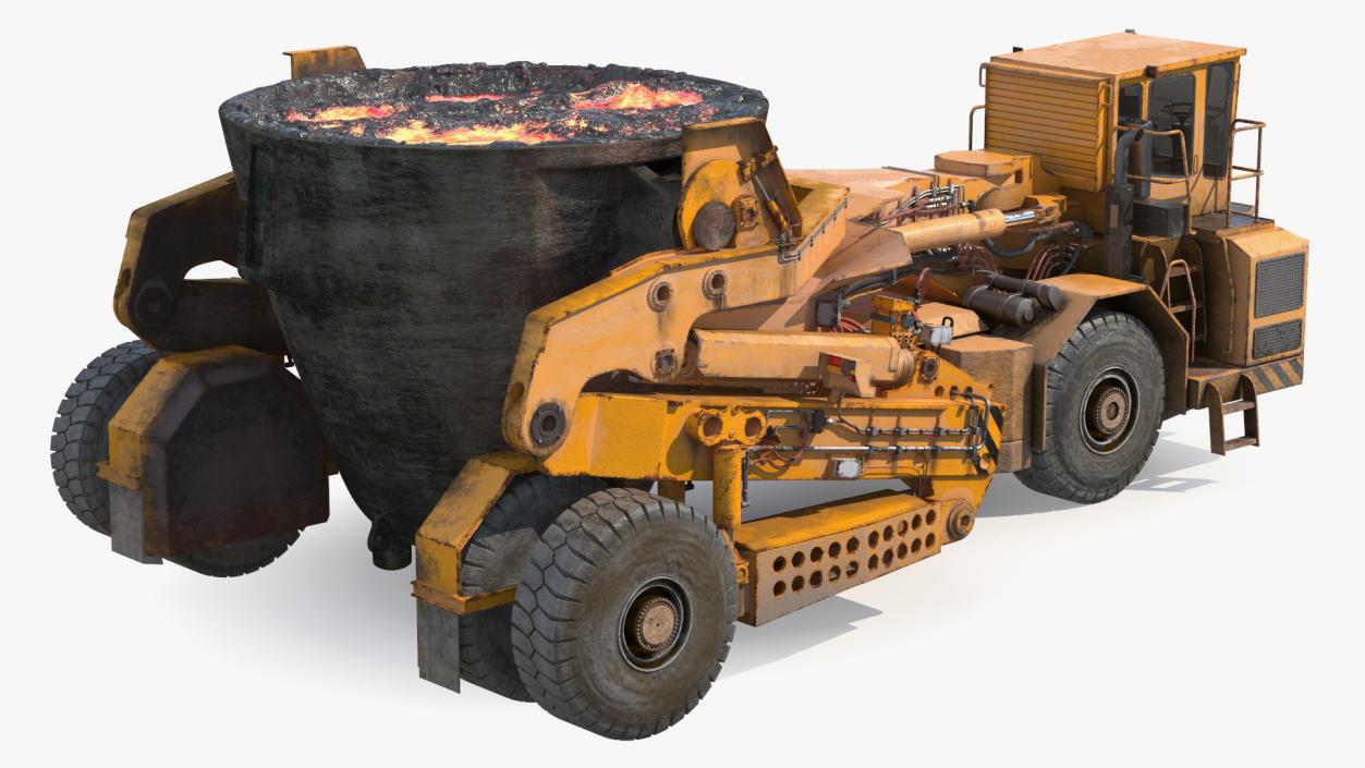 3D Slag Pot Carrier Used Rigged model