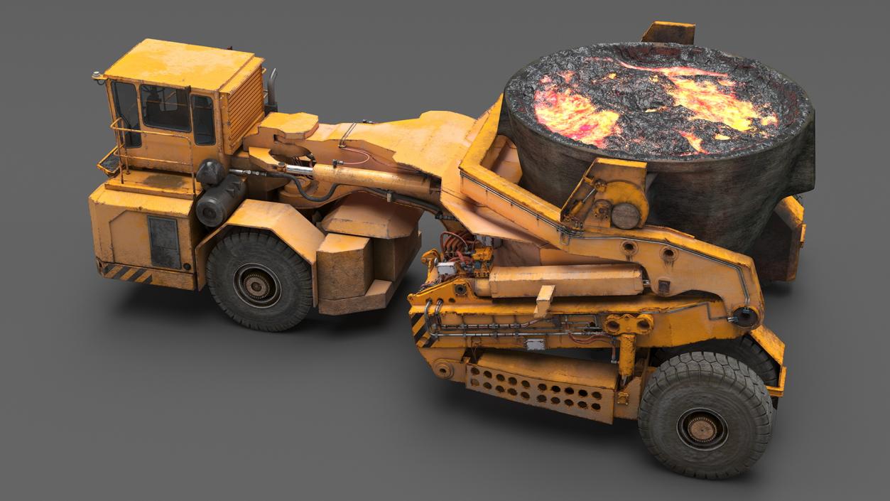 3D Slag Pot Carrier Used Rigged model