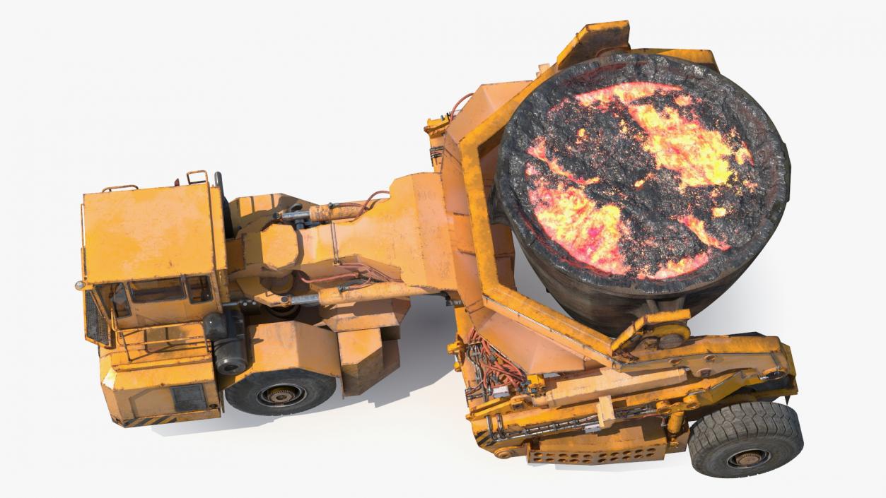 3D Slag Pot Carrier Used Rigged model