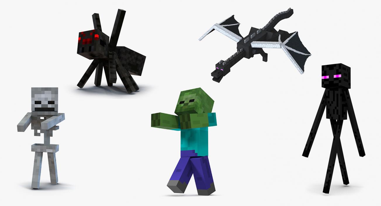 3D model Minecraft Characters Rigged Collection 3