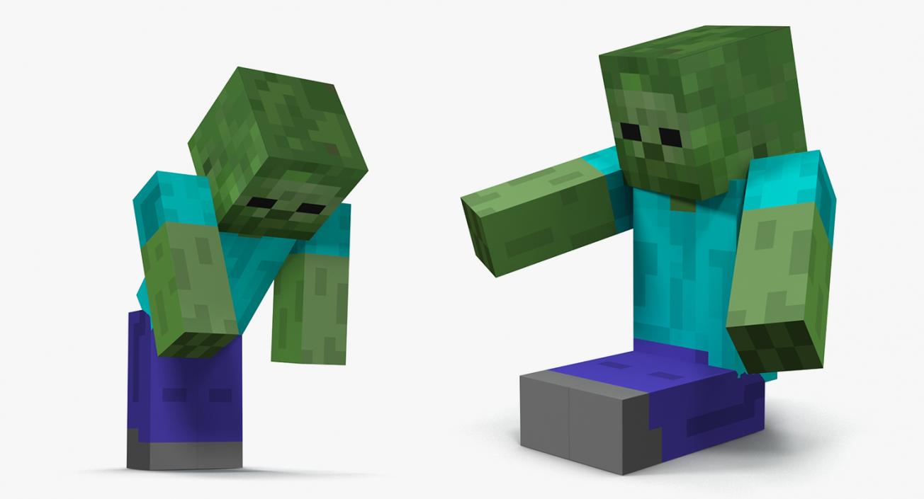 3D model Minecraft Characters Rigged Collection 3