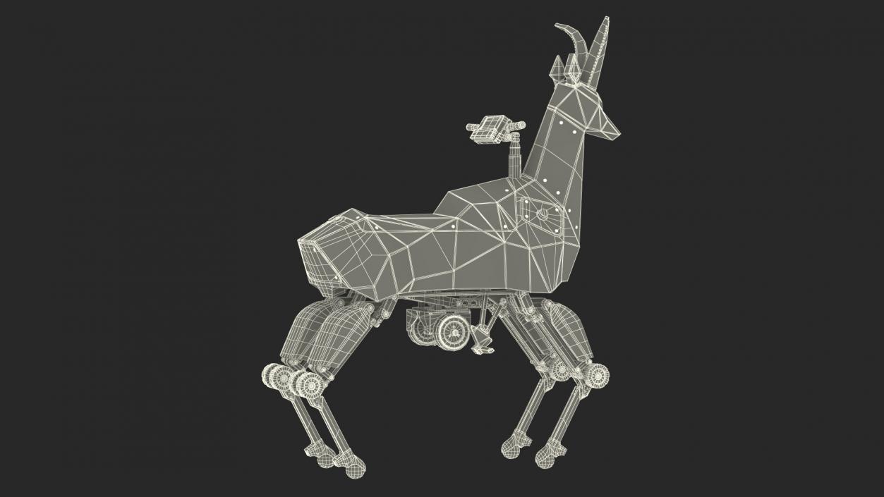 3D Black Ridable Goat Robot Rigged