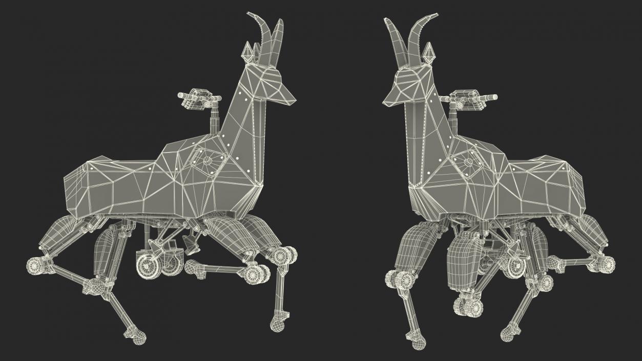 3D Black Ridable Goat Robot Rigged