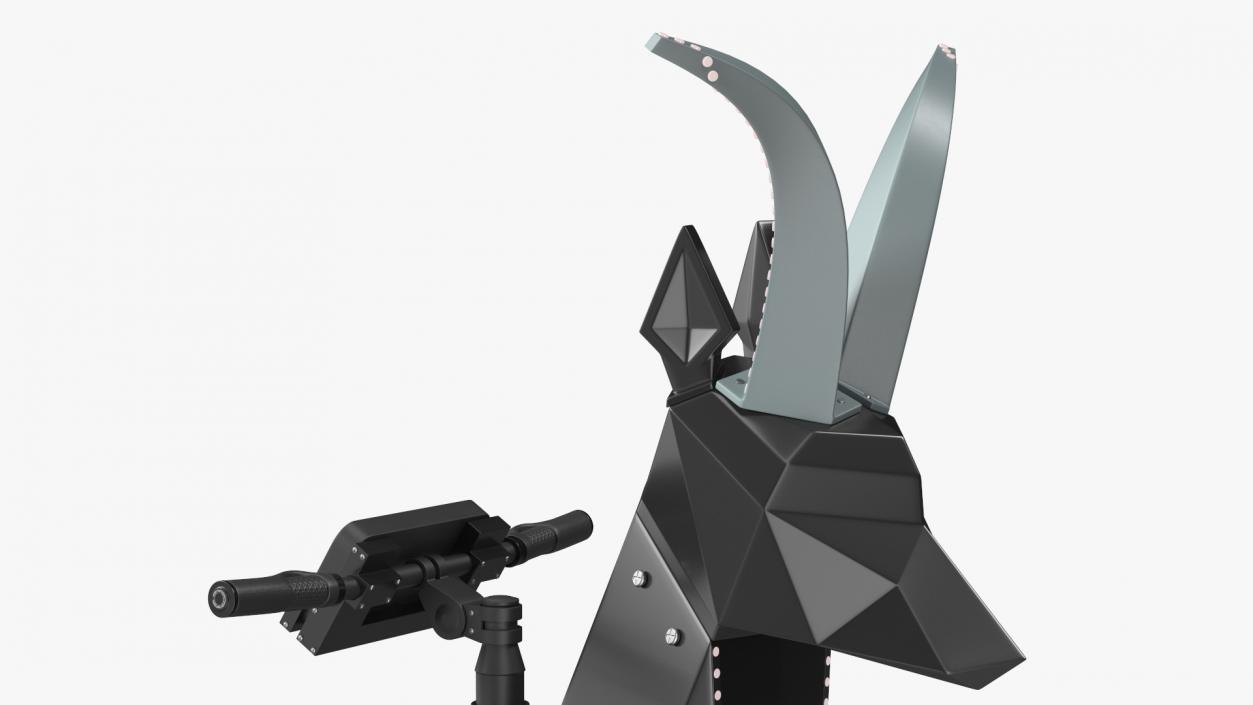 3D Black Ridable Goat Robot Rigged