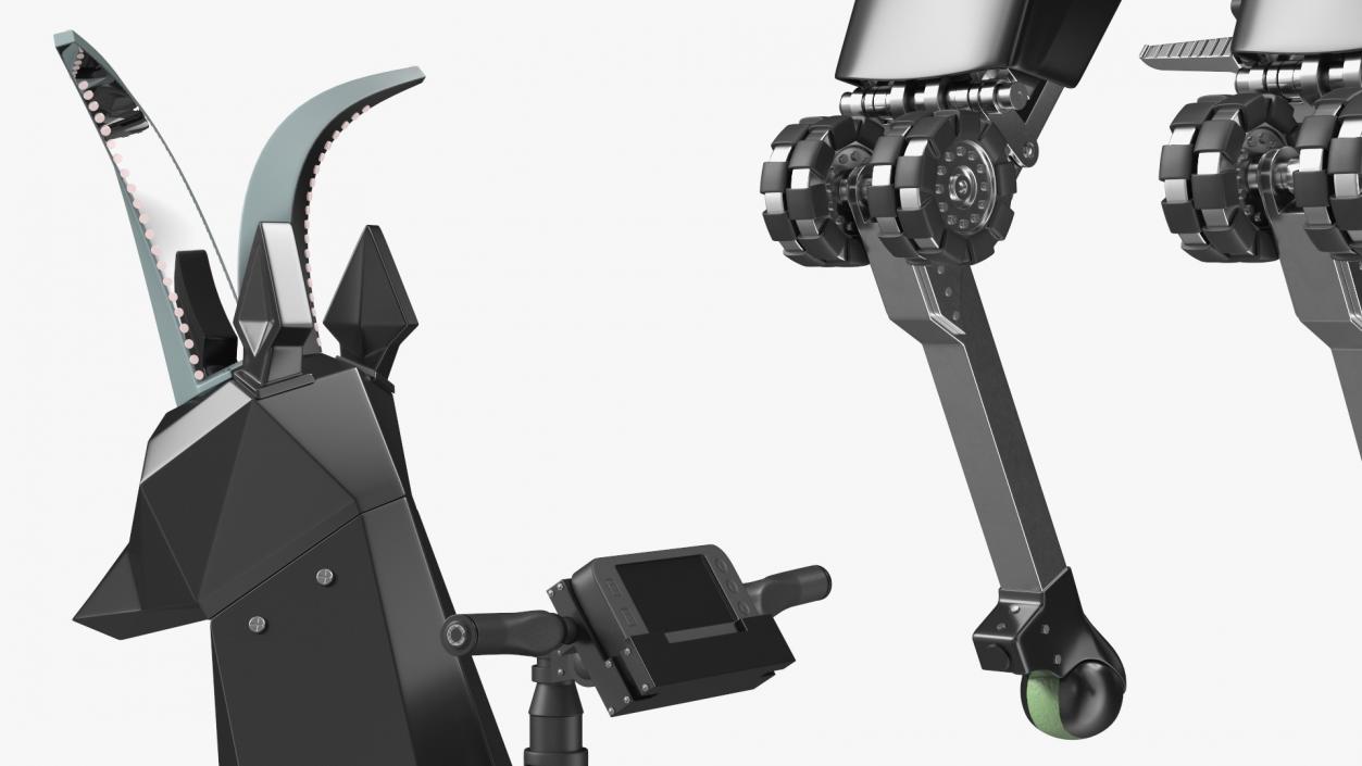 3D Black Ridable Goat Robot Rigged