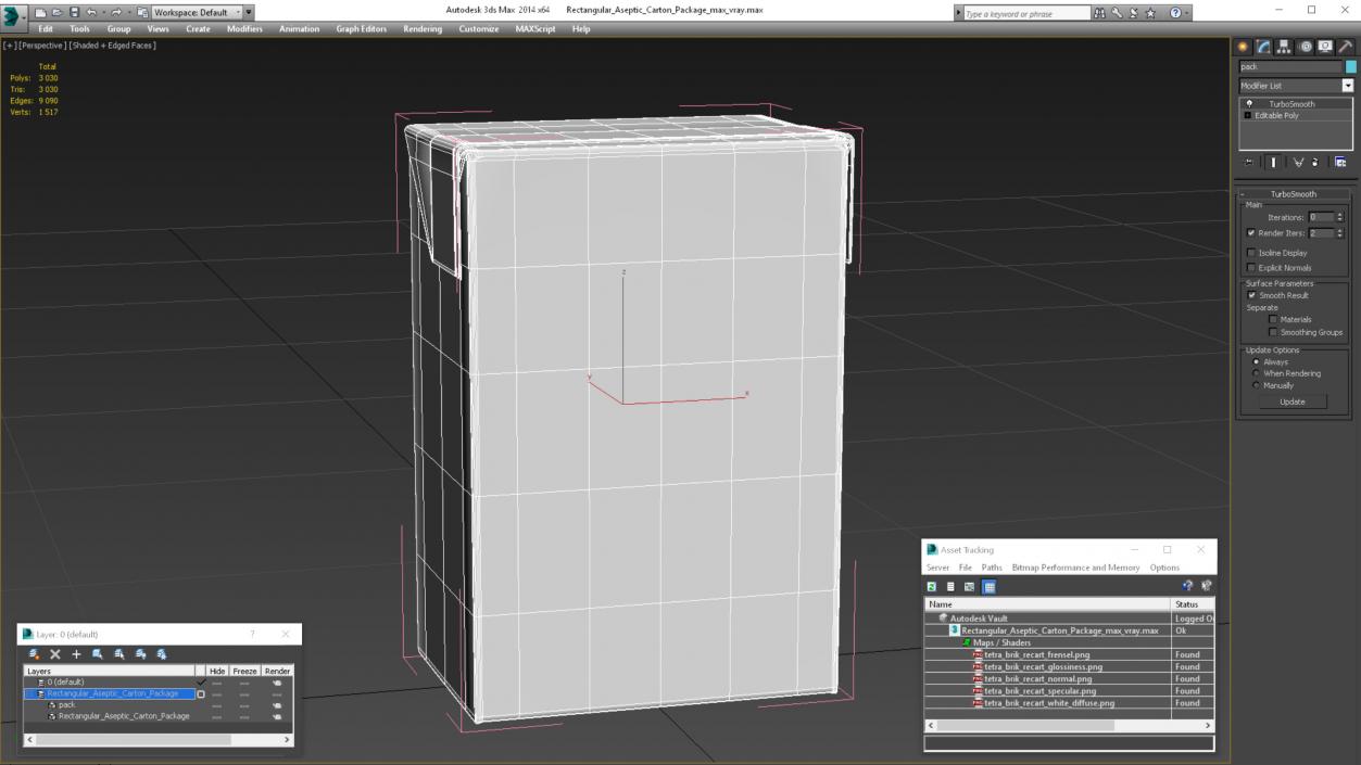 Rectangular Aseptic Carton Package 3D model