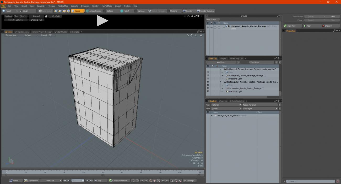 Rectangular Aseptic Carton Package 3D model