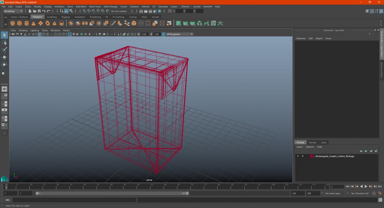 Rectangular Aseptic Carton Package 3D model