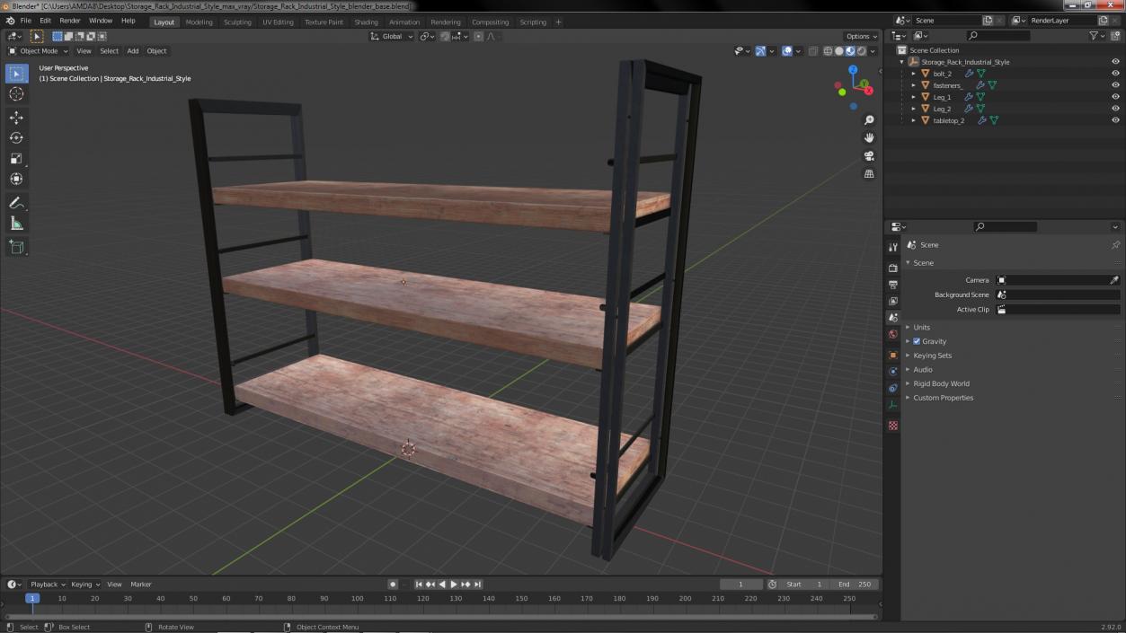 Storage Rack Industrial Style 3D model