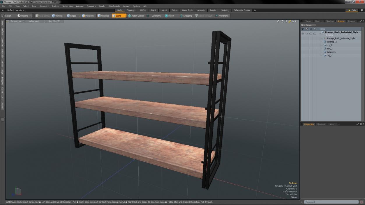 Storage Rack Industrial Style 3D model