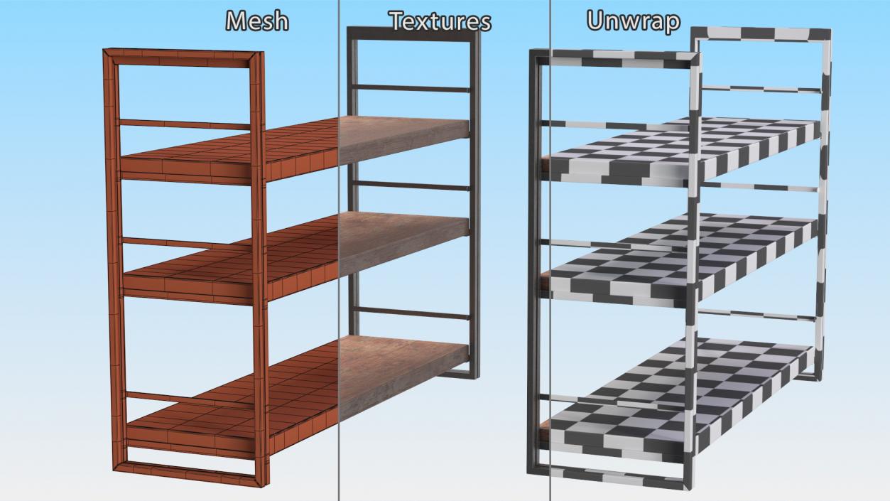 Storage Rack Industrial Style 3D model