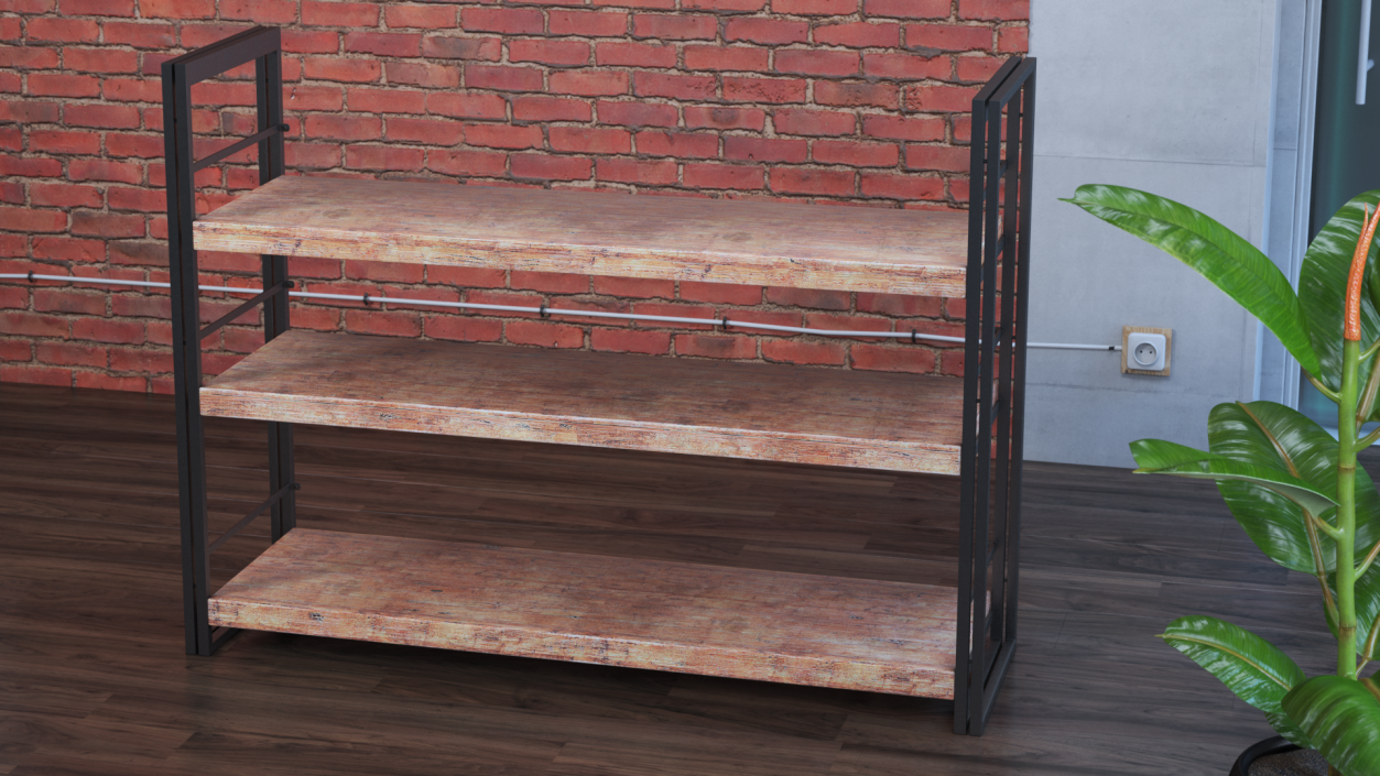 Storage Rack Industrial Style 3D model