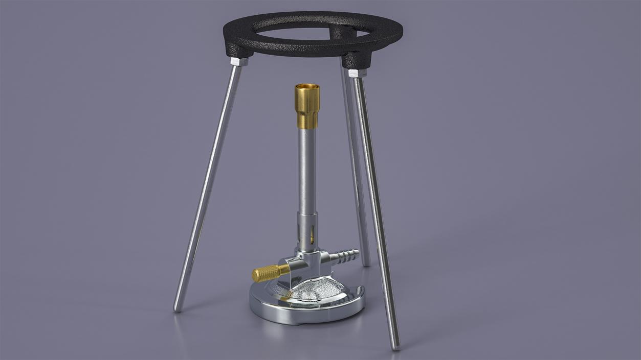 3D model Bunsen Burner with Tripod