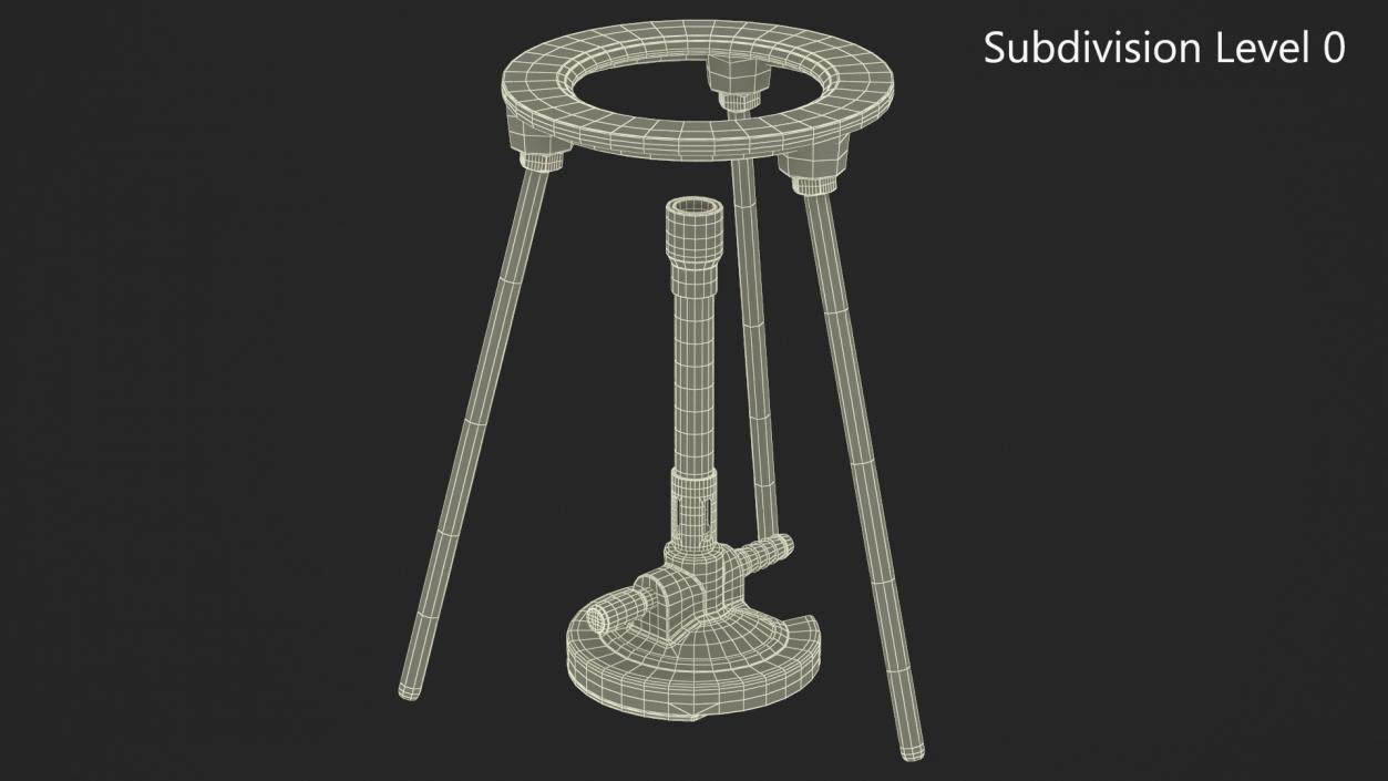 3D model Bunsen Burner with Tripod