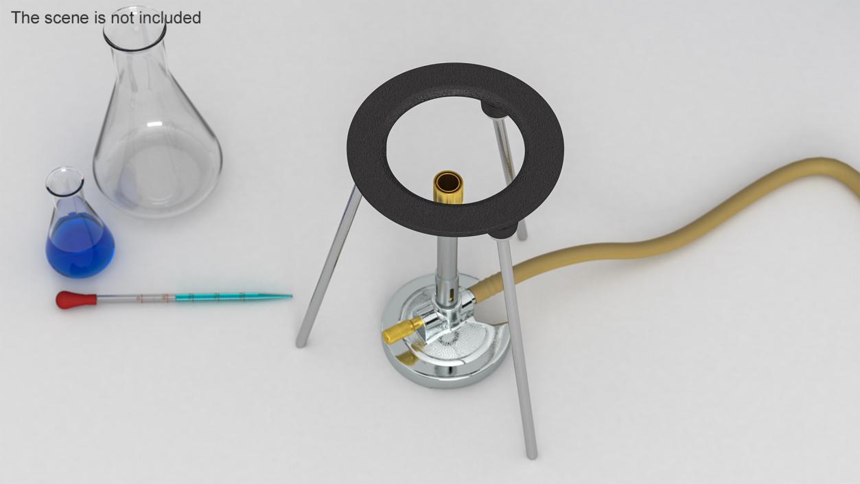 3D model Bunsen Burner with Tripod