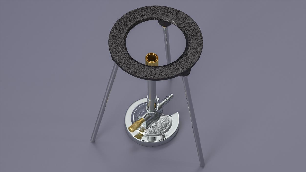 3D model Bunsen Burner with Tripod