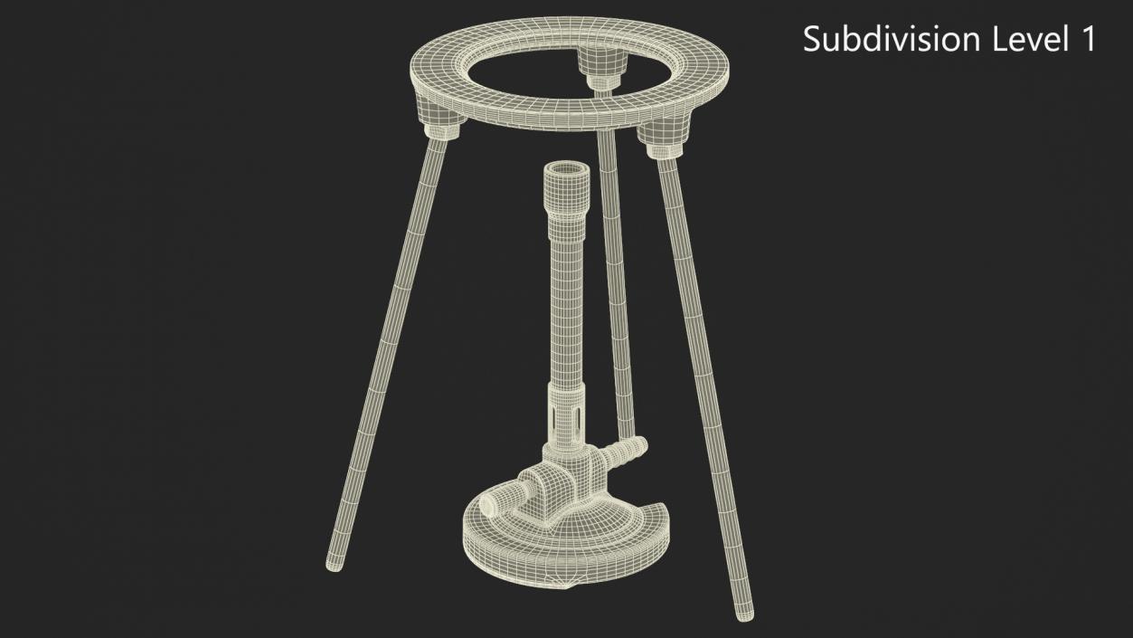 3D model Bunsen Burner with Tripod