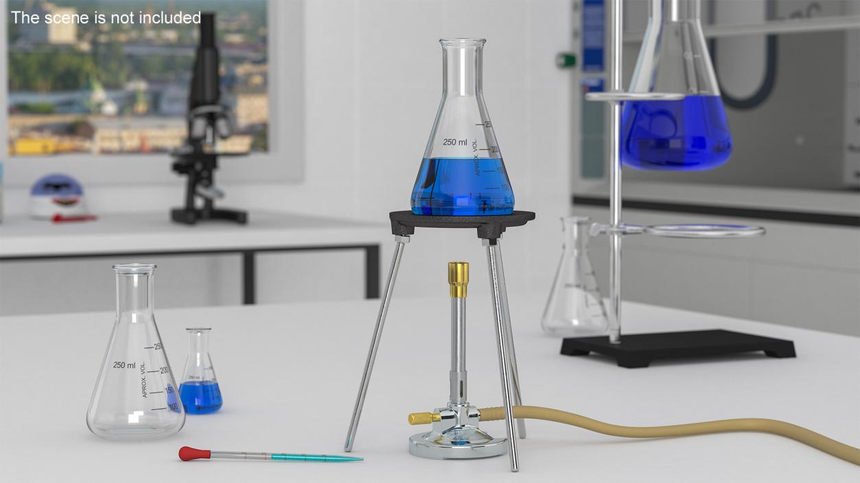 3D model Bunsen Burner with Tripod