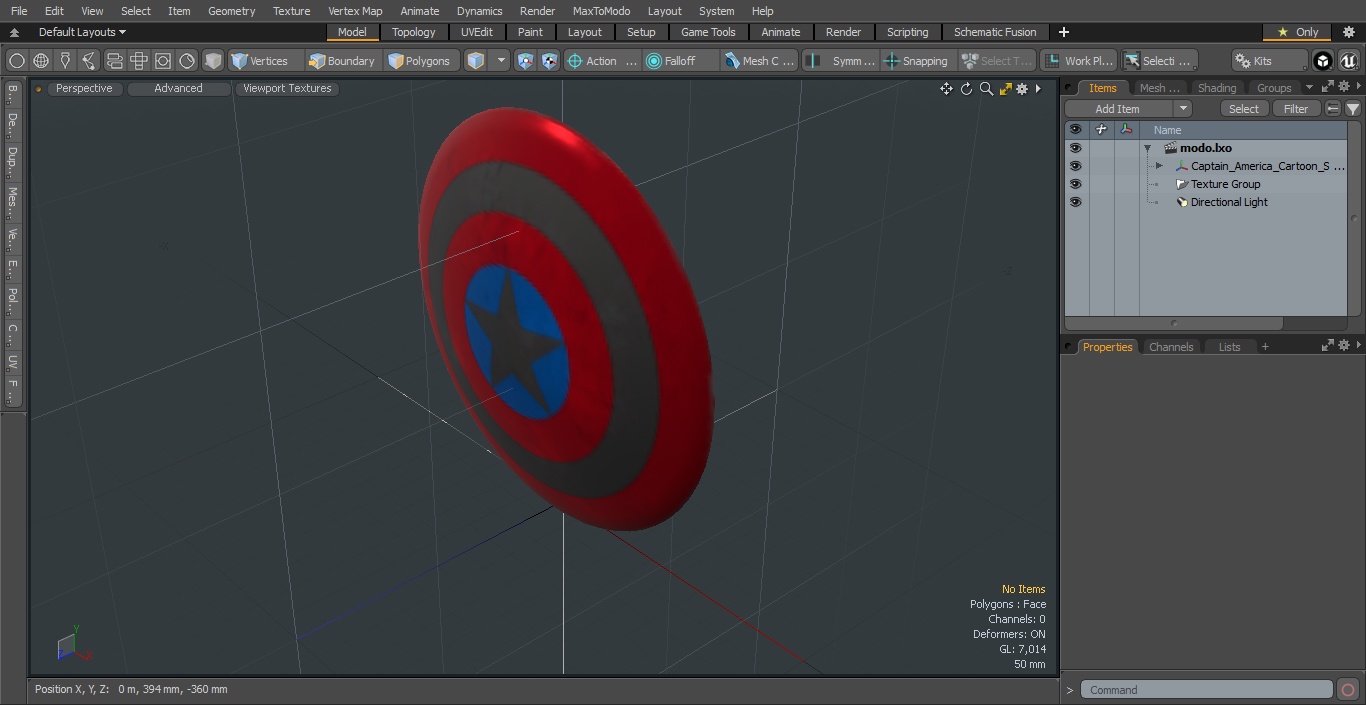 3D model Captain America Cartoon Shield