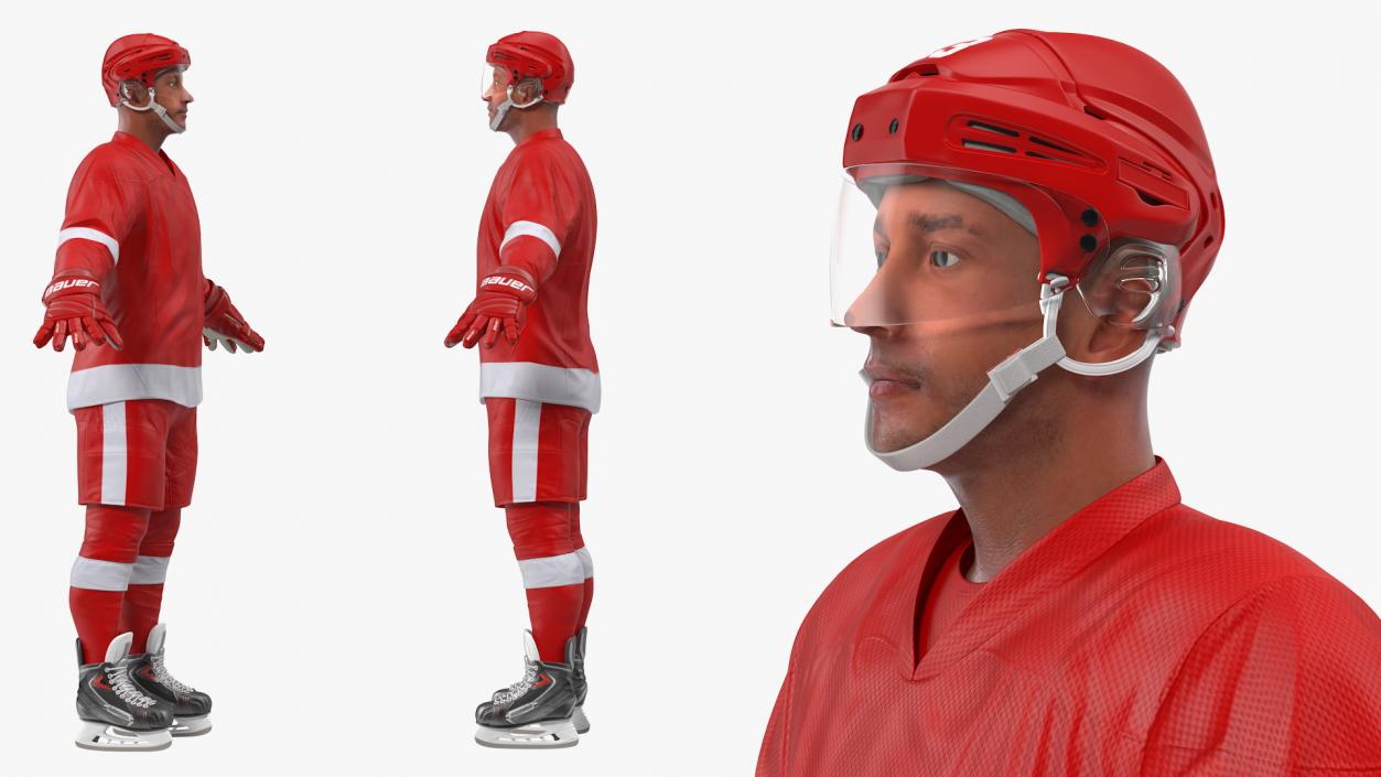 Hockey Player Red 3D