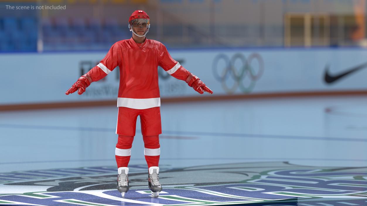 Hockey Player Red 3D