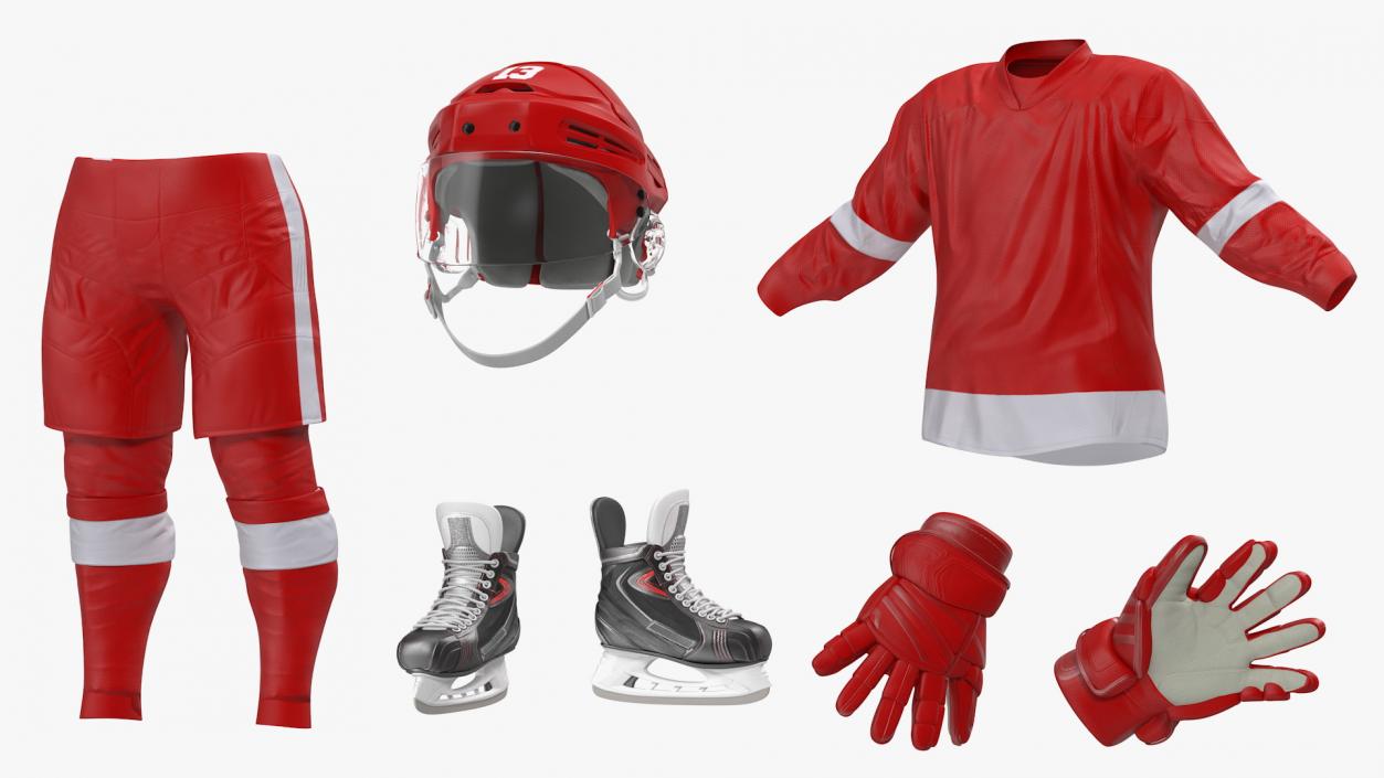 Hockey Player Red 3D