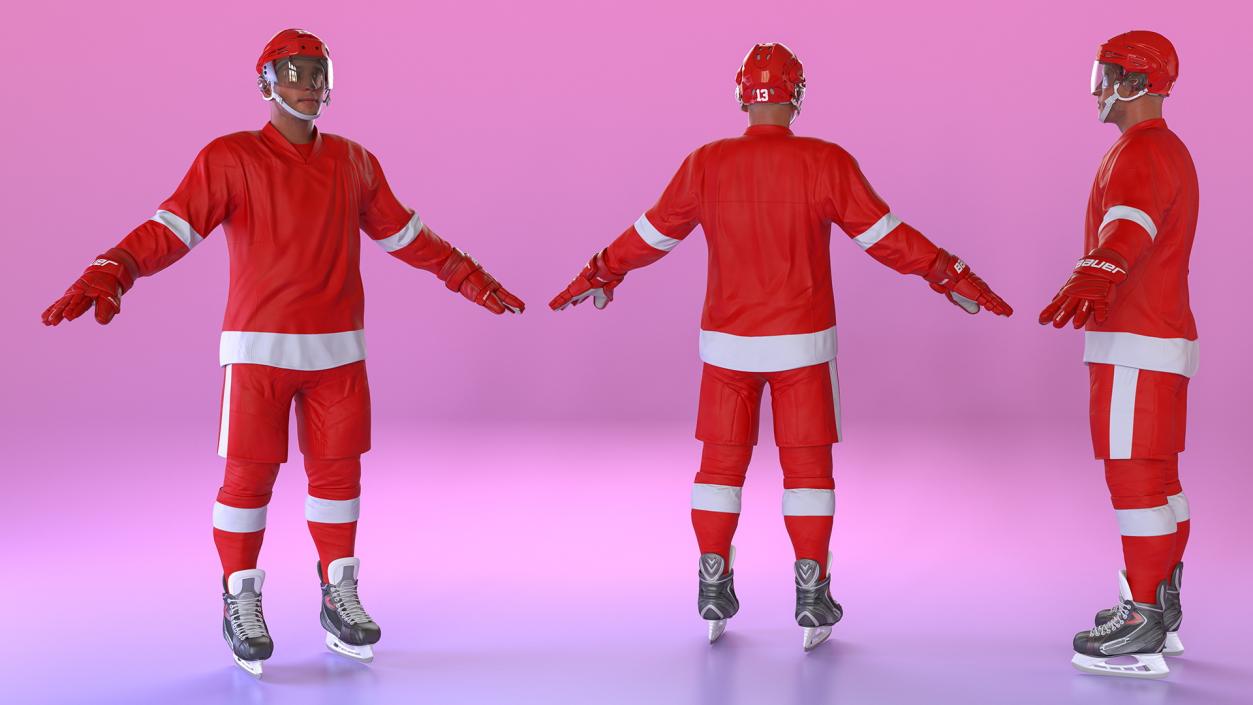 Hockey Player Red 3D