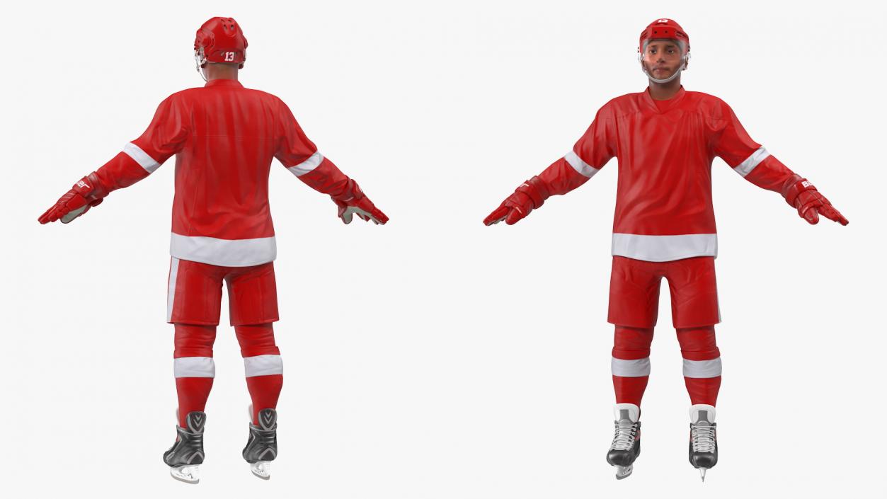 Hockey Player Red 3D