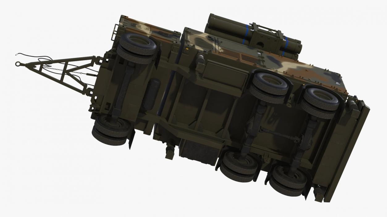 3D model Truck with Trailer Air Defense Missile Complex Rigged 2